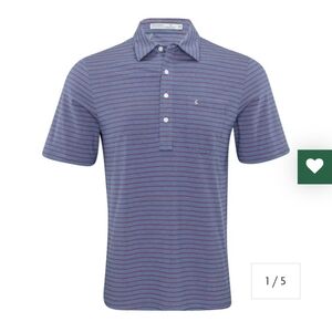 Criquet Top-Shelf Players Condesa Red White & Blue Stripe Golf Polo Shirt - XXL